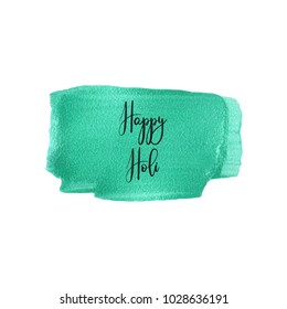 Happy Holi colorful background. Painted texture isolated on white. Vector illustration.