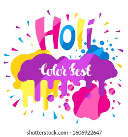 Happy Holi colorful background. Party banner for color celebration or festival.