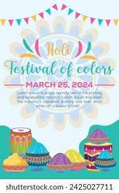 Happy Holi colorful banner template indian hinduism festival Banner celebration, social media poster design and horizontal banner template for Holi festival celebration