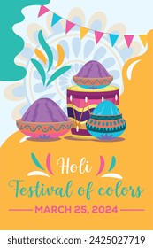 Happy Holi colorful banner template indian hinduism festival Banner celebration, social media poster design and horizontal banner template for Holi festival celebration