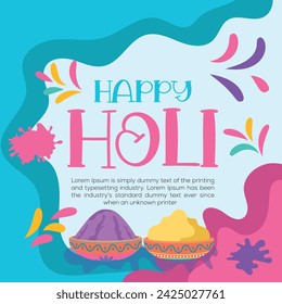 Happy Holi colorful banner template indian hinduism festival Banner celebration, social media poster design and horizontal banner template for Holi festival celebration