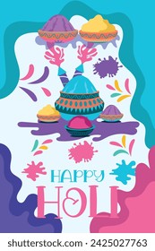 Happy Holi colorful banner template indian hinduism festival Banner celebration, social media poster design and horizontal banner template for Holi festival celebration