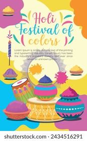 Happy Holi colorful banner template indian hinduism festival celebration, social media poster design
and horizontal banner template for holi festival celebration