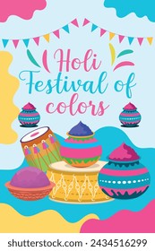 Happy Holi colorful banner template indian hinduism festival celebration, social media poster design
and horizontal banner template for holi festival celebration