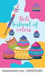 Happy Holi colorful banner template indian hinduism festival celebration, social media poster design
and horizontal banner template for holi festival celebration