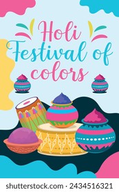 Happy Holi colorful banner template indian hinduism festival celebration, social media poster design
and horizontal banner template for holi festival celebration