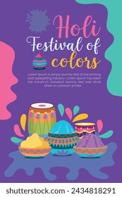 Happy Holi colorful banner template indian hinduism festival celebration, social media poster design
and horizontal banner template for holi festival celebration