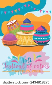 Happy Holi colorful banner template indian hinduism festival celebration, social media poster design
and horizontal banner template for holi festival celebration