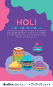 Happy Holi colorful banner template indian hinduism festival celebration, social media poster design
and horizontal banner template for holi festival celebration