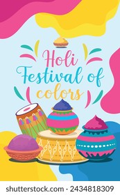 Happy Holi colorful banner template indian hinduism festival celebration, social media poster design
and horizontal banner template for holi festival celebration