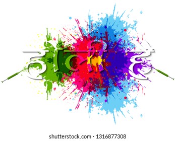 Happy Holi Colorful Celebrations, Beautiful Indian Festival With Colors Splash On Grungy Illustration Abstract Vector Banner And Background.... 