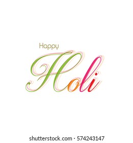Happy holi colorful design elements , Holi lettering .