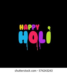 Happy holi colorful design elements , Holi lettering .