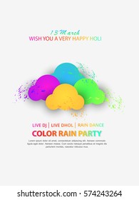 Happy holi colorful design elements , Holi lettering .