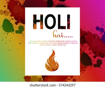 Happy holi colorful design elements , Holi lettering .