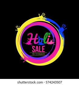Happy holi colorful design elements , Holi lettering .