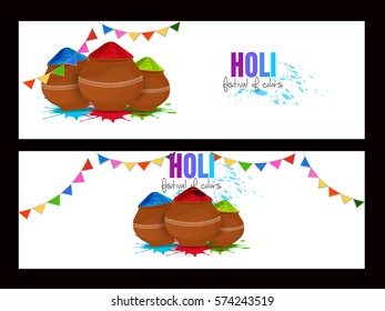 Happy holi colorful design elements , Holi lettering .