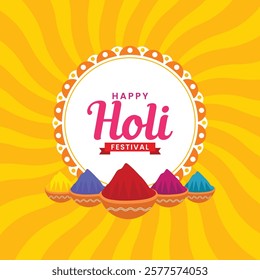 Happy Holi Colorful Festival of Illustration