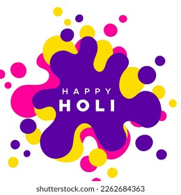 Happy Holi. Colorful paint stains. Color explosion. Vector illustration, flat design