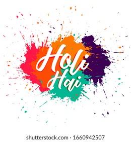happy holi colorful splashes festival background design