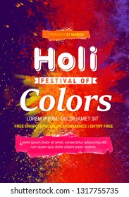 Happy holi, Holi Colors, colorful splash ,abstract design decorated Poster, Banner or Flyer for Indian Colour Festival,with colorful background