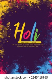 Happy Holi, Color Splash, Indien Festival of Color Background, mit kreativem Konzept und neuen Elementen  