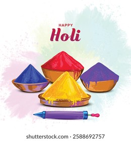 Happy holi colourful Indian hinduism festival card background