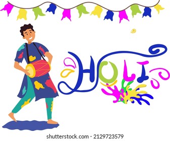 Happy Holi creative design for social media and print media. Holi Clips.