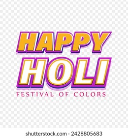 Happy Holi decorative english text calligraphy