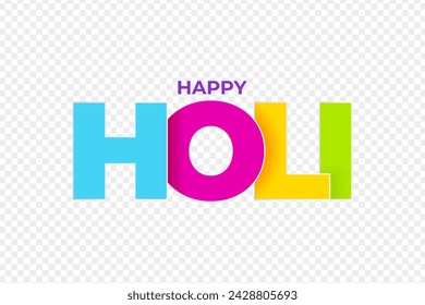 Happy Holi decorative english text calligraphy