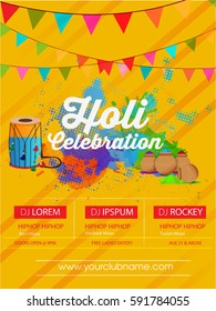 Happy holi design , Holi design element .