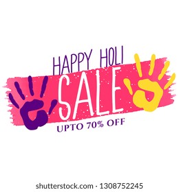 happy holi festival background with colors hand