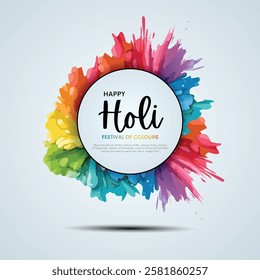 Happy Holi Festival Background Design with Color Powder Explosion. Creative Vector Illustration EPS10.