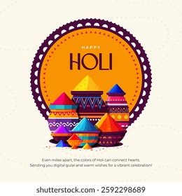 Happy Holi Festival Banner Background Design Template with Vibrant Colors