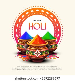 Happy Holi Festival Banner Background Design Template with Vibrant Colors