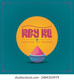 Happy Holi festival card colorful background