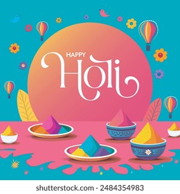 Happy Holi festival card colorful background