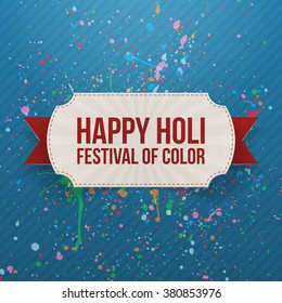 Happy Holi Festival of Color vector greeting Card