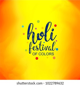 happy holi festival. colorful holi background with creative typography