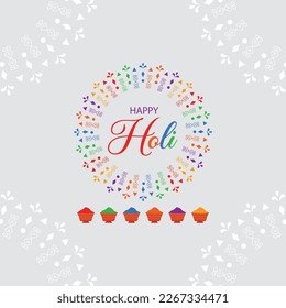 Happy Holi festival colorful mandala art design