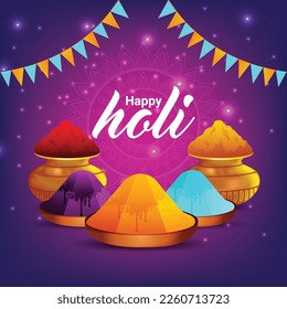 Happy holi festival with colorful powder