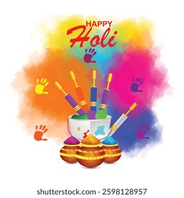 Happy holi festival with colorful powder