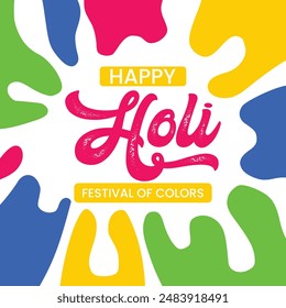 Happy holi festival colorful splashes background