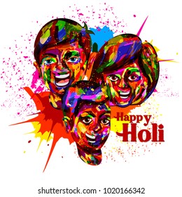 Happy Holi festival of colors background for holiday of India. Vector illustration