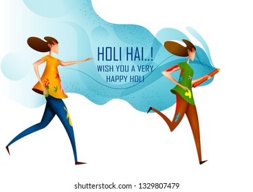 Happy Holi festival of colors background for holiday of India. Vector illustration