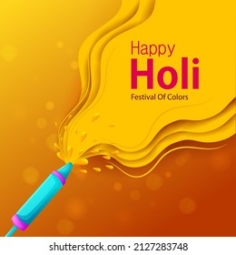 Happy Holi festival of colors background for holiday of India. Vector illustration