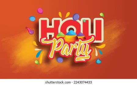 Happy Holi festival of colors, background with colorful blue, red powder , banner, poster, creative, flyer