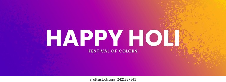 Happy Holi Festival of Colors background design. Colorful Happy Holi text banner. Vector illustration