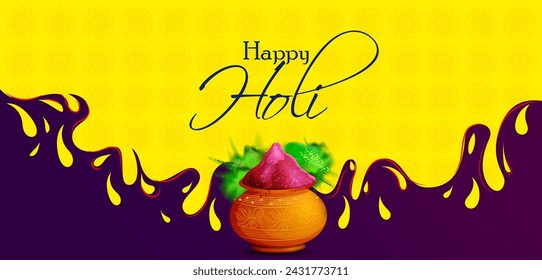 Happy Holi festival of colors background for holiday of India. Vector illustration