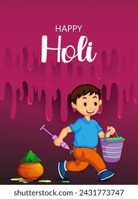 Happy Holi festival of colors background for holiday of India. Vector illustration